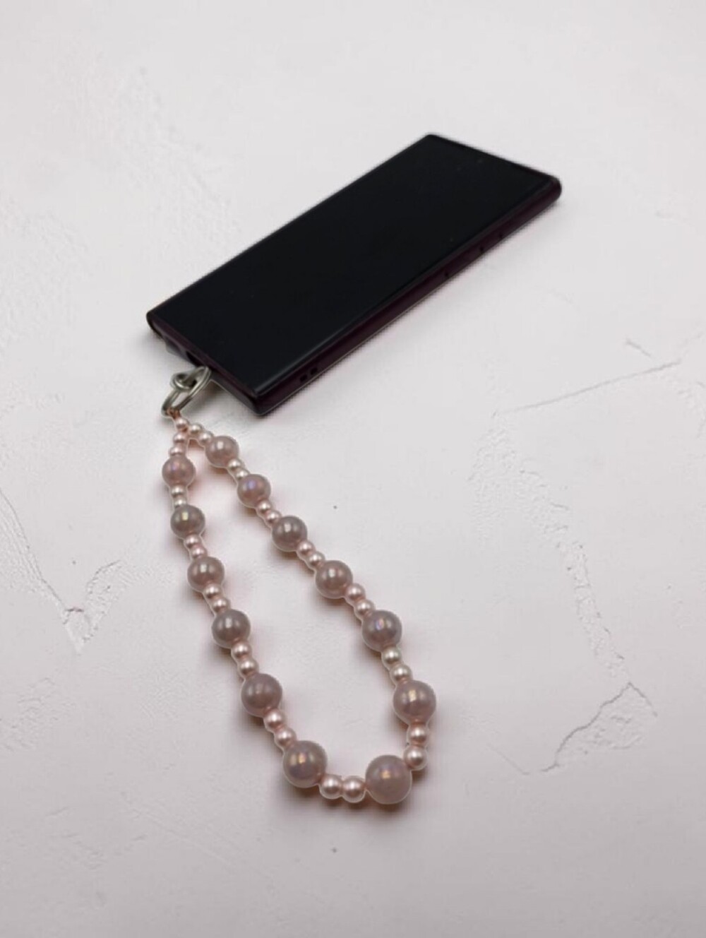 Handmade Pink Pearl Phone Charm Beaded Phone Strap Cute Phone Accessory Gift